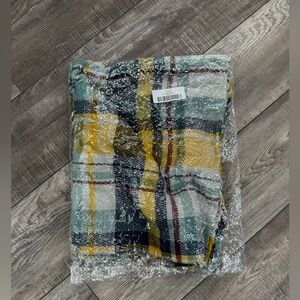 Mint Plaid Blanket Scarf